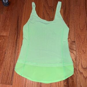 Lululemon neon lime green workout tank top women’s 2
